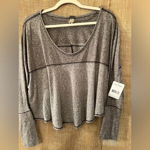 Free People Gray Long Sleeve Top XS